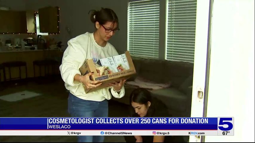 Weslaco stylist collects more than 250 canned goods for donation
