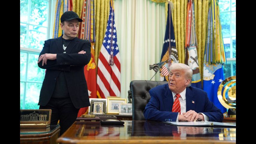 Elon Musk backs off from feud with Trump, saying he regrets social media posts that 'went too far'