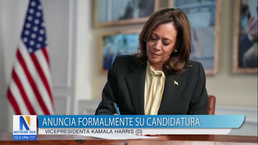 Vicepresidenta Kamala Harris anuncia formalmente su candidatura a la presidencia