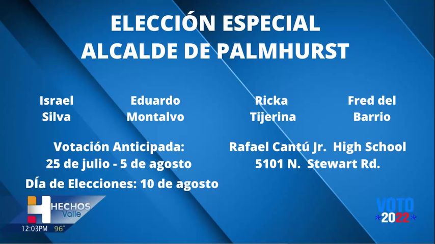 Inicia votación anticipada elección especial alcalde de Palmhurst