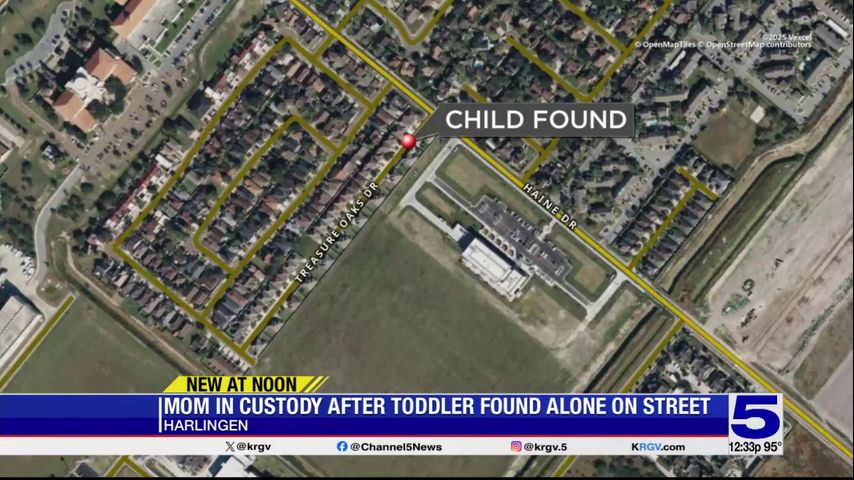 Mother arrested after 2-year-old child found wandering the streets in Harlingen