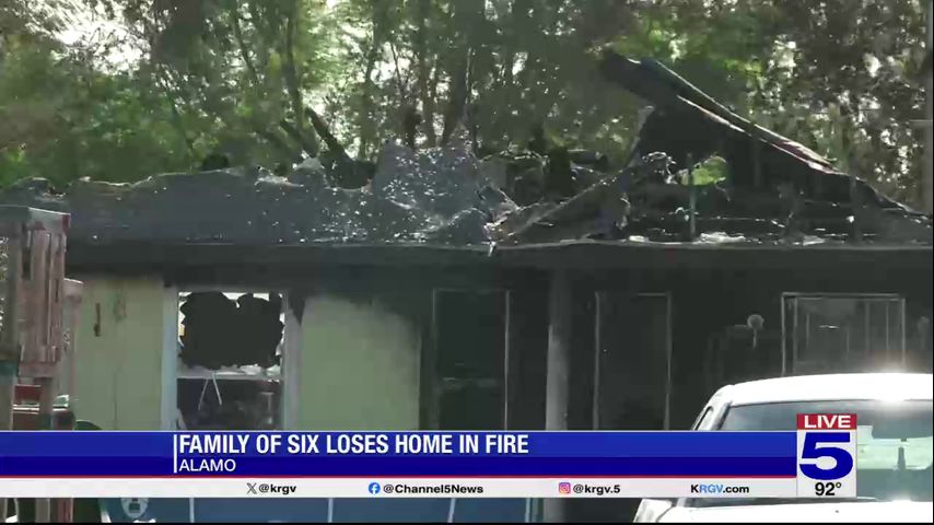 Family of six loses home in Alamo fire