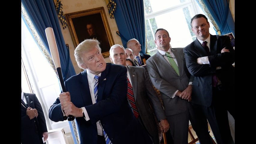 Trump wields Louisiana baseball bat at 'Made in America' showcase