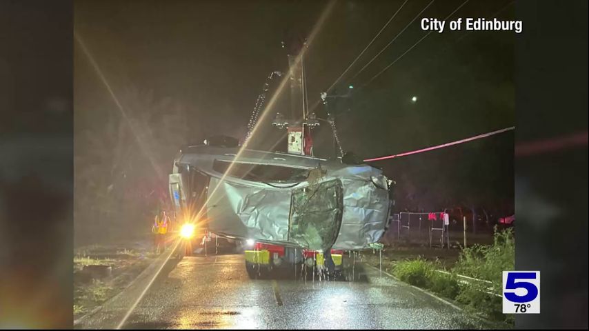 Man in critical condition after overturned vehicle crash in Edinburg