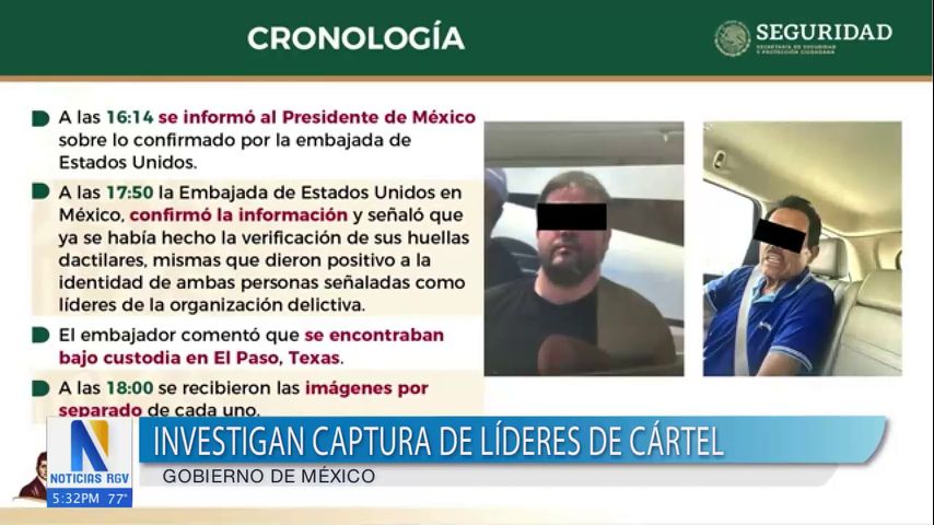 Gobierno de México investiga captura de líderes de cartel