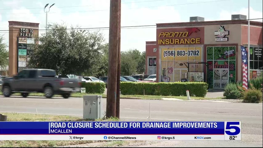 Road closure announced in McAllen for sewer line improvements
