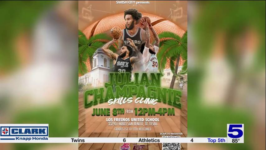 Julian Champagnie hosting basketball skills clinic at Los Fresnos United School on June 8