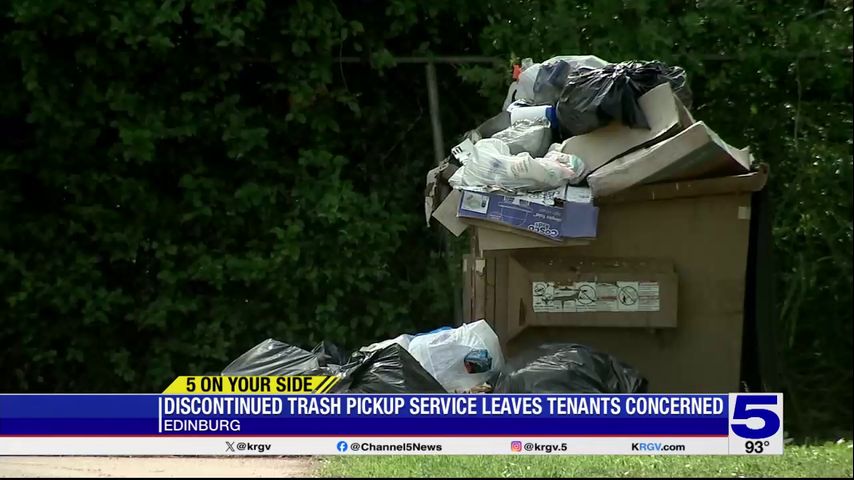 5 On Your Side: Discontinued trash pickup service at Edinburg apartments leaves tenants concerned