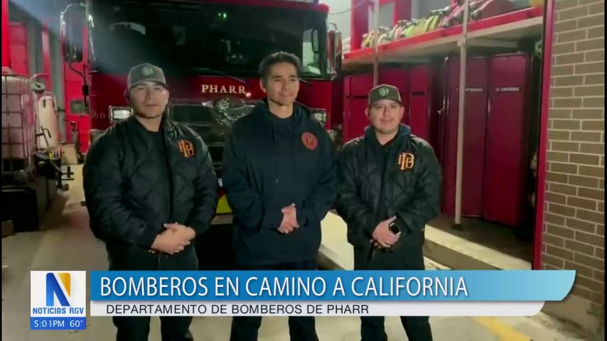 Bomberos de Pharr en camino a California