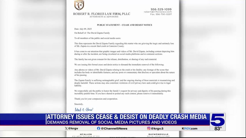 Family demands removal of social media videos depicting death of tow truck driver killed in Harlingen crash
