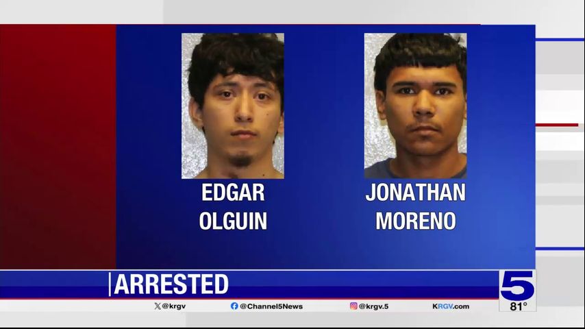 Two suspects arrested in connection with multiple vehicle thefts in Edinburg