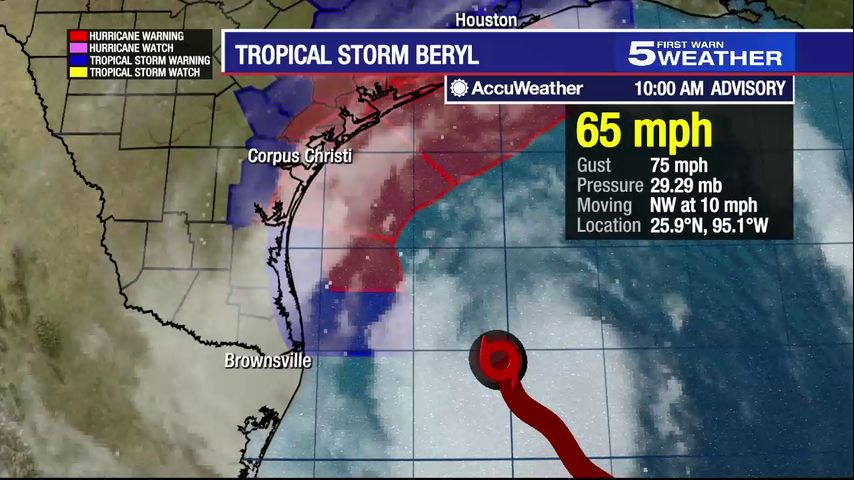 Tropical Storm Warning in effect for Cameron, Willacy counties