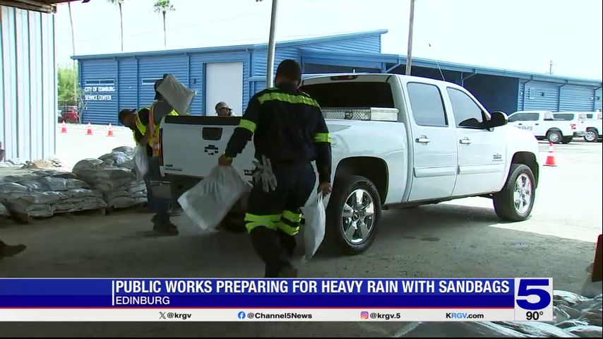 Sandbag distribution event held at Edinburg Service Center