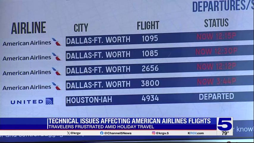 Valley travelers experiencing flight delays due to technical issues affecting American Airlines