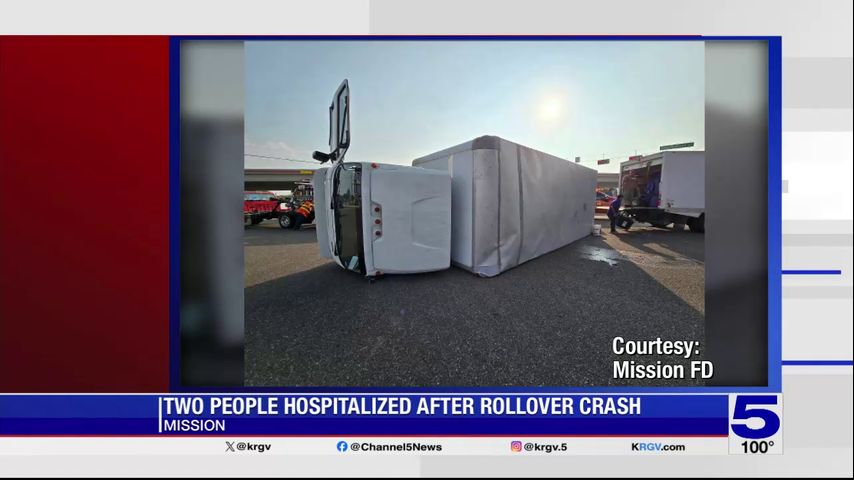 Two people hospitalized following rollover crash in Mission