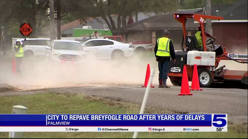 Palmview crews repaving road damaged by sewer project