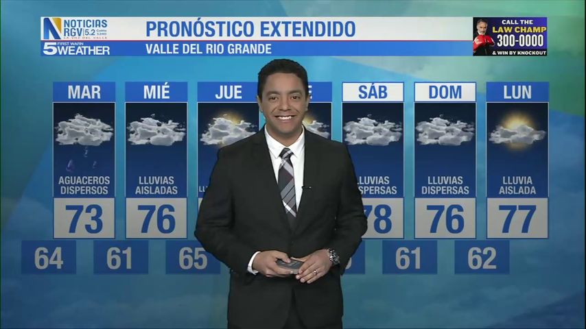 Lunes 2 de Diciembre: Noche fresca, temperaturas en los 69s