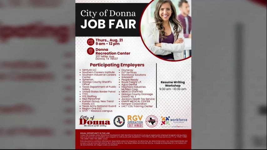 City of Donna Job Fair to include resume writing workshop