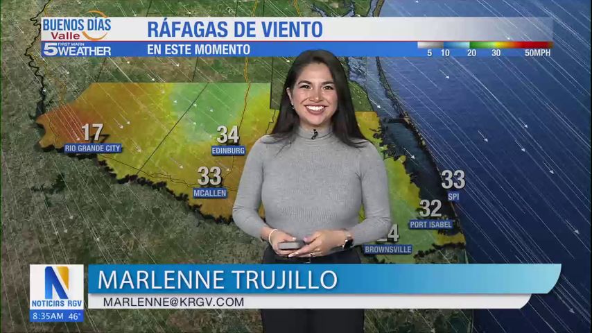 Viernes 10 de Enero: Nublado con viento, temperaturas en los 51s