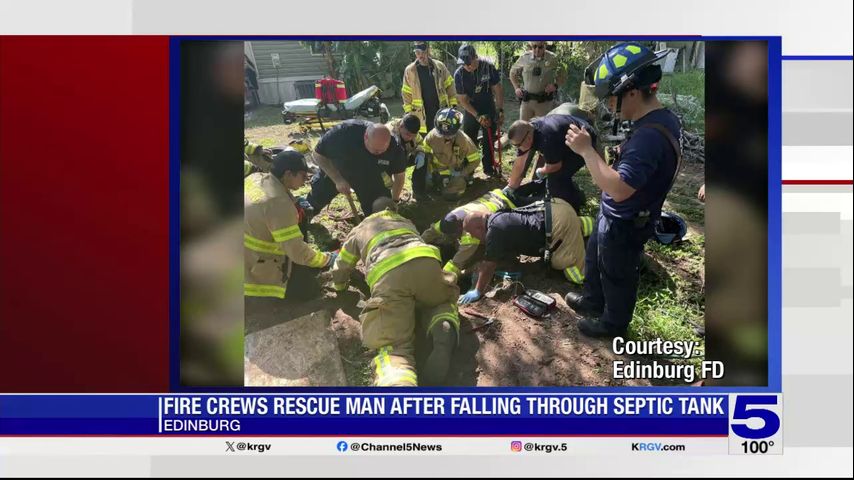 Man rescued after falling into septic tank in rural Edinburg