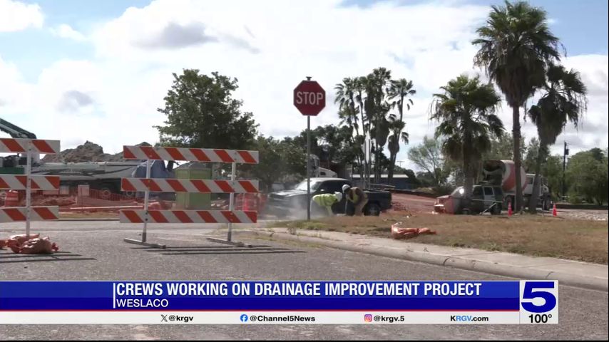 Weslaco city crews working on drainage improvement project