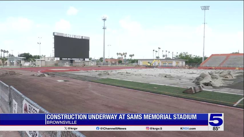 Construction underway at Sams Memorial Stadium in Brownsville