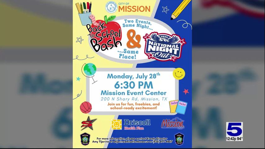 Back to School Bash, National Night Out planned at Mission Event Center