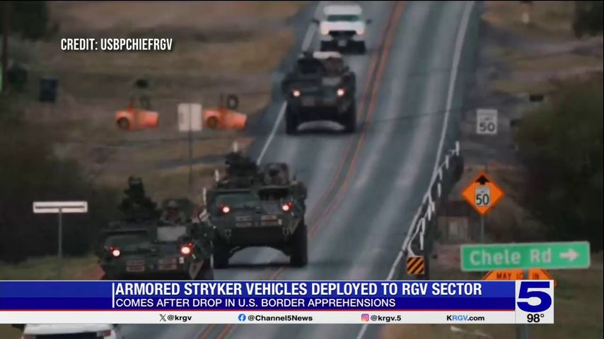 Military style vehicles arrive in the Valley to assist in border security