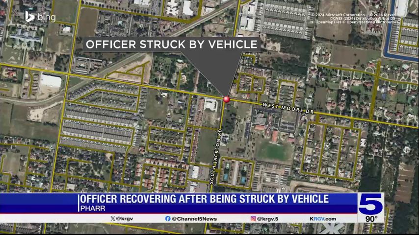 Pharr police officer hospitalized after being struck by vehicle