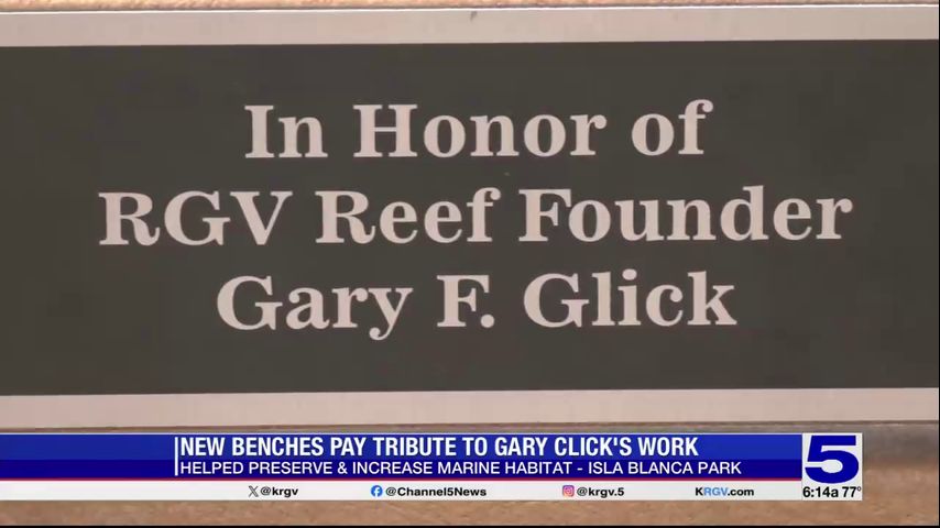 New benches pay tribute to founder of Friends of the RGV Reef