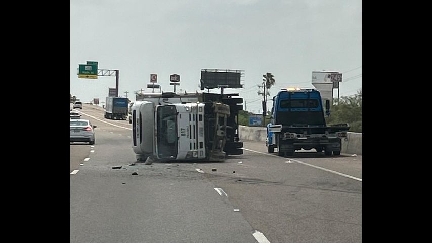 I-2 lanes in Donna reopen after driver abandons flipped box truck