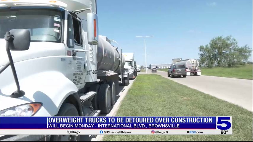 Overweight trucks to be rerouted in Brownsville over road repairs