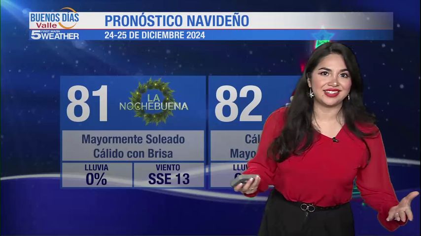 Lunes 23 de Diciembre: Cálido con brisa, temperaturas en los 80s