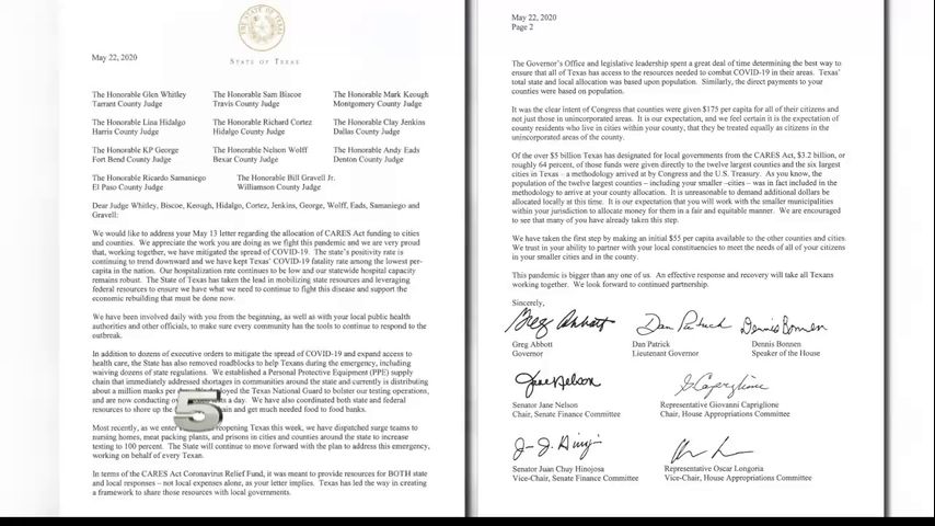 Hidalgo County Leaders React To Gov Abbott s Letter Over CARES Funding 