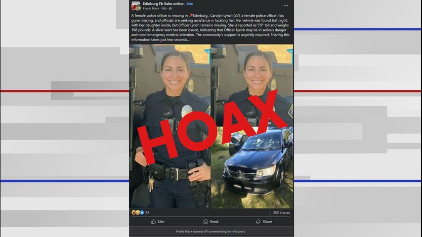 Edinburg police: Viral post on missing police officer a hoax