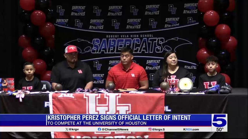 Kristopher Perez signs Letter of Intent with University of Houston