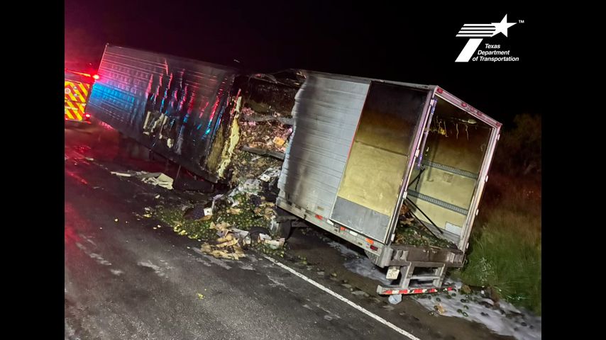 Un camión de 18 ruedas que transportaba aguacates se incendió en Edinburg