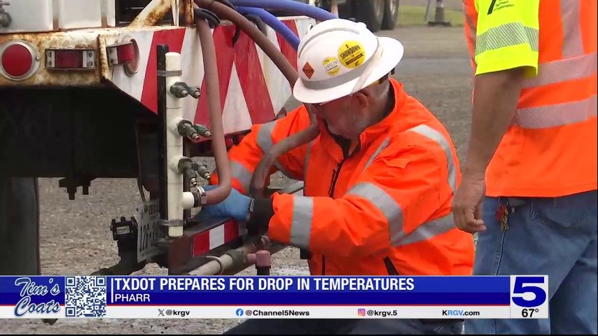 TxDOT crews brining roads ahead of cold front