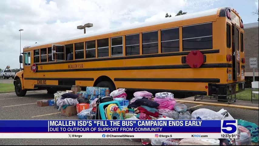 McAllen ISD ends 'fill the bus' campaign early due to 'heavy outpour of support'