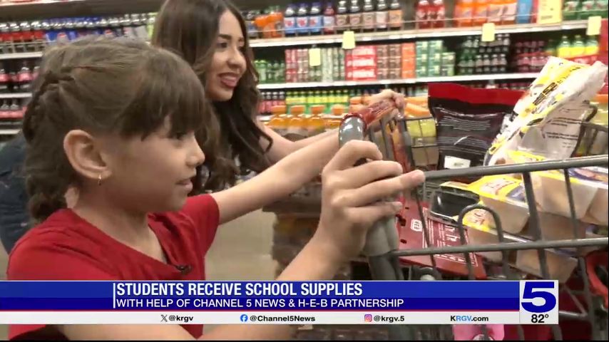 Back to School: Donna ISD student receives H-E-B shopping spree for school supplies, groceries