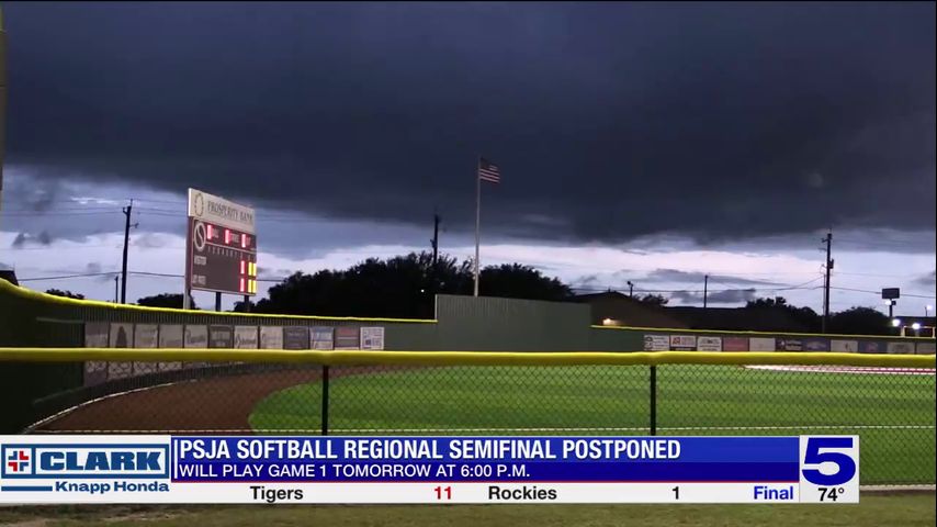 PSJA softball regional semifinal Game 1 postponed due to lightning