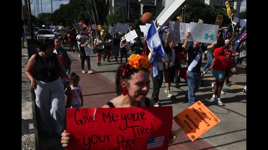 Hundreds gather in Houston and San Antonio to protest immigration crackdowns in workplaces, courthouses
