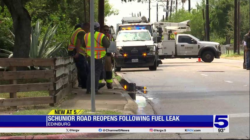 Edinburg road reopens following fuel spill caused by crash