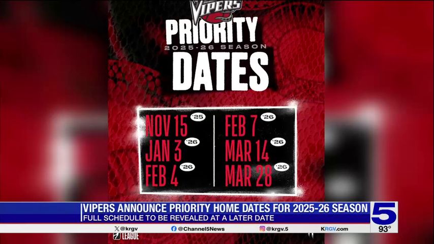 Vipers announce priority home dates for 2025-26 season