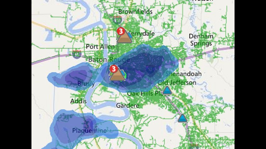Entergy experiences sporadic outages across BR area
