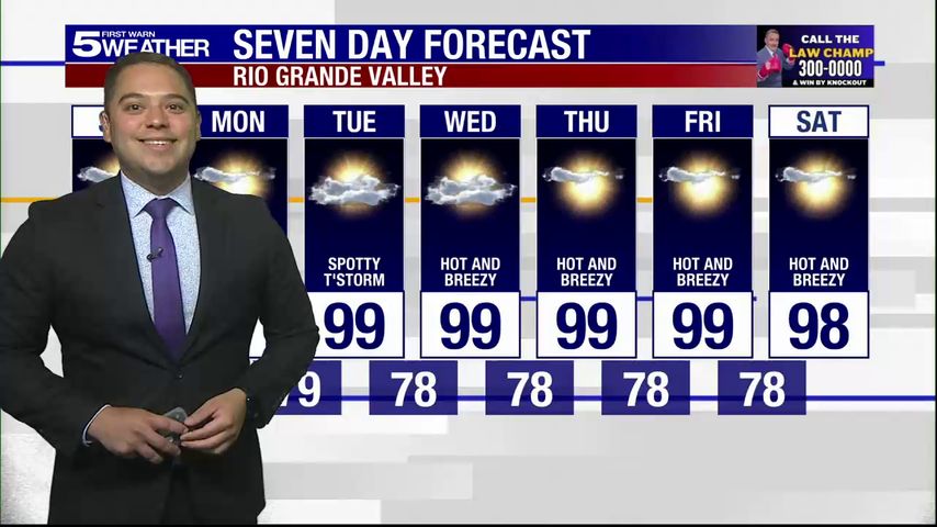 Sunday, Aug. 3, 2025: Stray thunderstorm with highs in the triple digits
