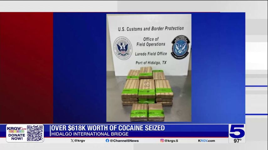 More than $618K in cocaine seized at Hidalgo International Bridge