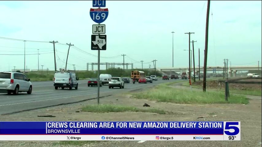 Land being cleared for new Amazon delivery station in Brownsville