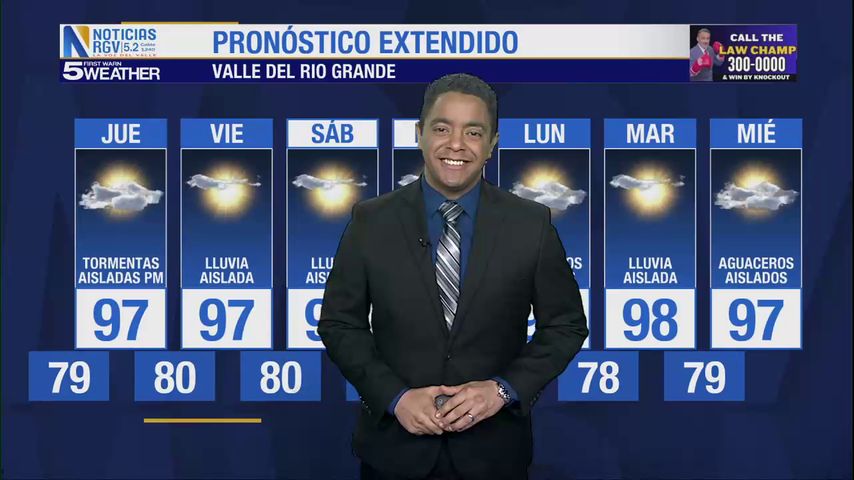 Miércoles 11 de Junio: Noche cálida, temperaturas en los 80s