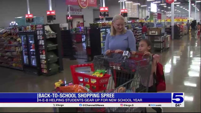 Back to School: Donna ISD student receives H-E-B shopping spree for school supplies